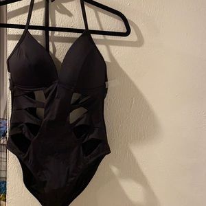 Black Kenneth Cole Cut-Out Swimsuit